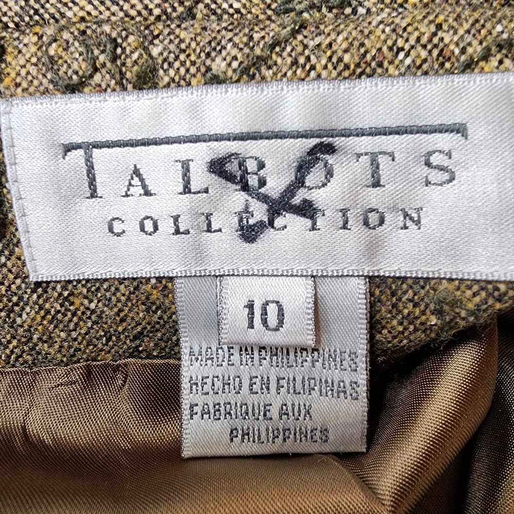 Vintage Talbots Silk Wool Blazer Jacket 10 Forest Fairy Earthy Mori Goblin Work - Picture 3 of 9